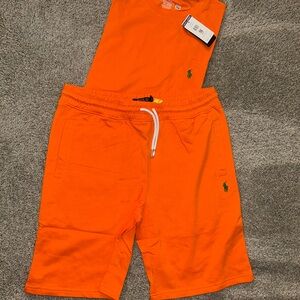 Men’s Polo Ralph Lauren Shorts Set(ORANGE)